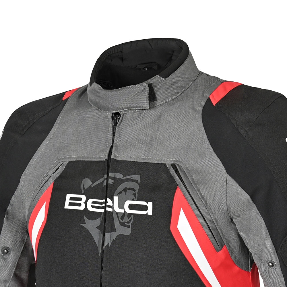 BELA CORDANIEL Masculino Motociclista Casaco Preto Antracite Vermelho