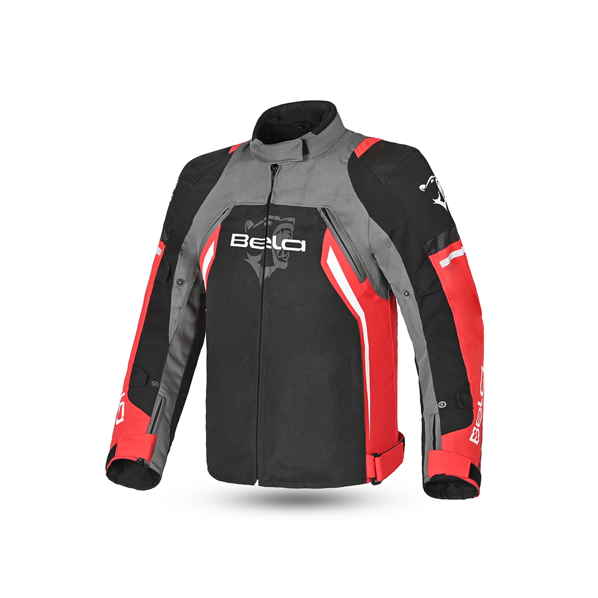 BELA CORDANIEL Masculino Motociclista Casaco Preto Antracite Vermelho