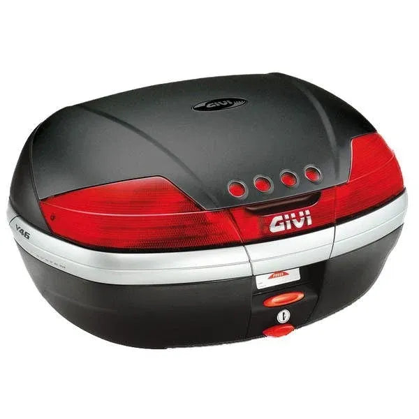 Capa cinza GIVI MALETA MK 46L com detalhes em vermelho – 1 – Maximomoto PT
