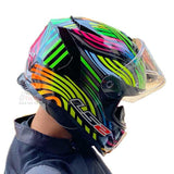 LS2 FF800 STORM POWER MATT BLACK RAINBOW