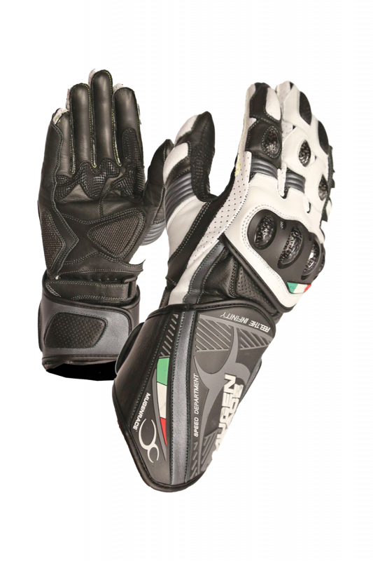 MUGENRACE NEPTUN MOTOCICLETA ESPORTES TURISMO LUVAS BRANCO PRETO