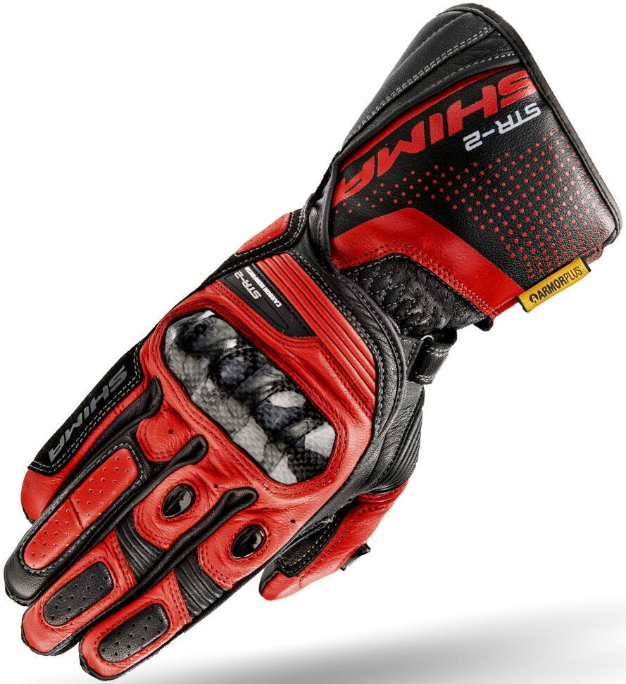 SHIMA STR-2 Moto Corrida Luvas Preto Vermelho