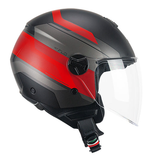 CGM 167K FLO CITY Cara Open Jet Casco Negro Rojo Mate Largo – 2 – Maximomoto PT