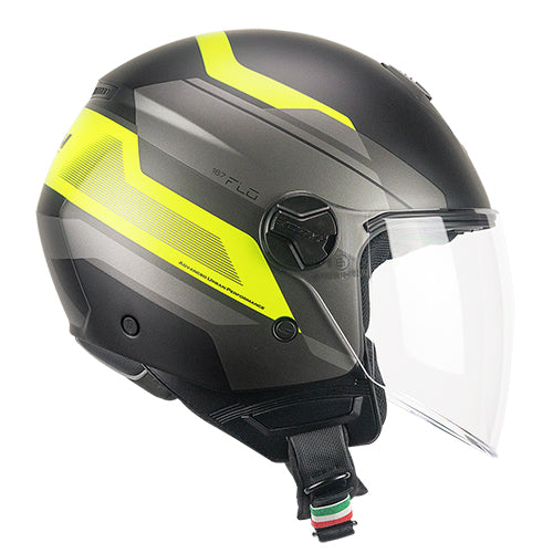 CGM 167K FLO CITY Cara Abierta Jet Casco Negro Amarillo Fluo Mate Largo – 2 – Maximomoto PT