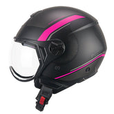 CGM 167M FLO DOT Jet Casco Negro Fucsia Fluo Mate conformado – Maximomoto PT