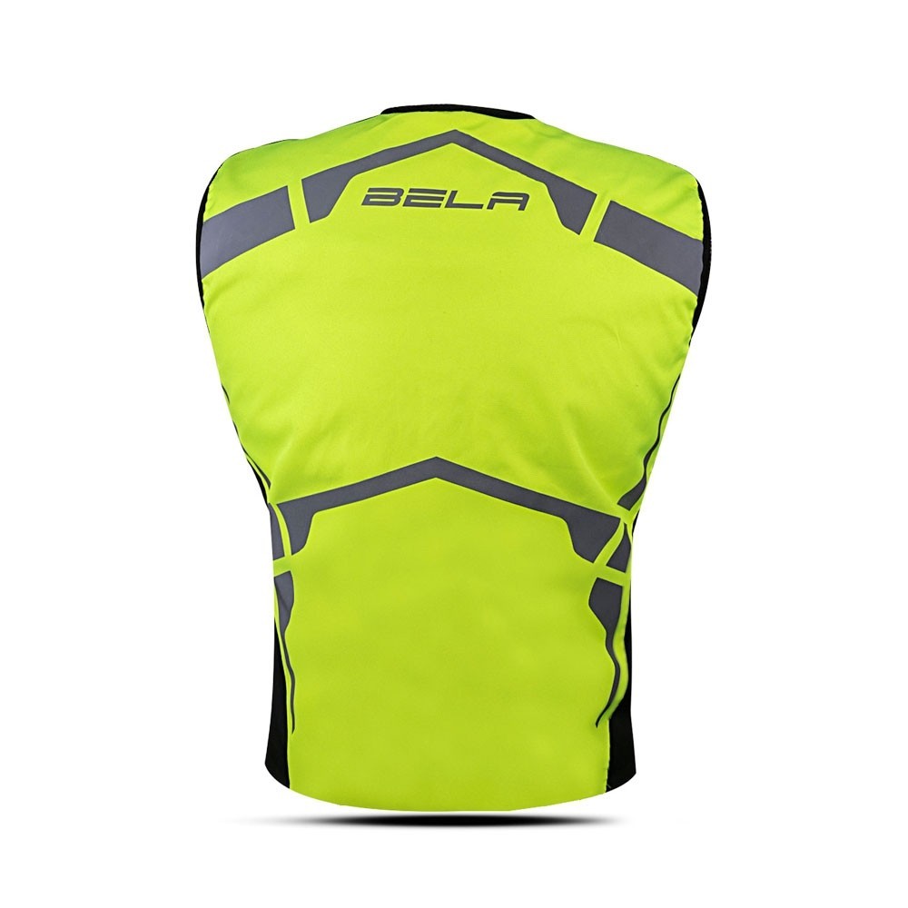 BELA Reflectante Têxtil Colete Vision Preto Amarelo Fluor