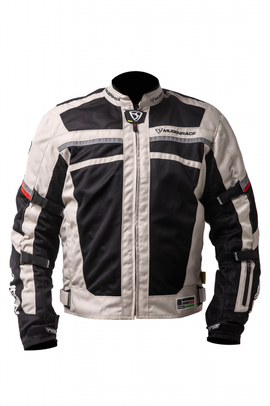 MUGENRACE A-TTRAVERSARE Moto Textil Casaco Cinza Claro Preto-maximomoto.pt-front