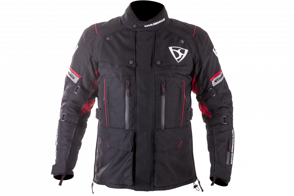 MUGENRACE T-UNO Moto Textil Casaco Preto Vermelho- maximomoto.pt – front