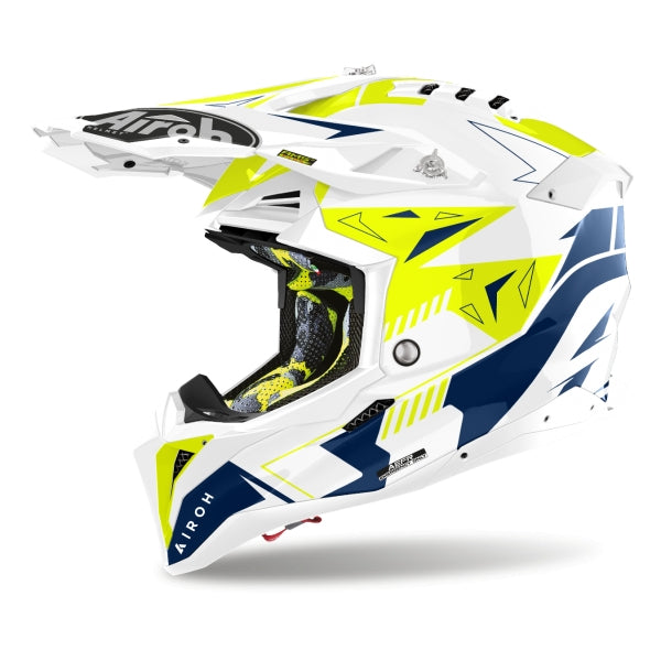AIROH - AVIATOR 3 SPIN YELLOW/BLUE GLOSS HULLS – 1 – Maximomoto PT