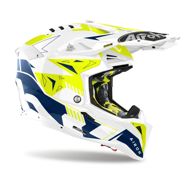 AIROH - AVIATOR 3 SPIN YELLOW/BLUE GLOSS HULLS – 2 – Maximomoto PT