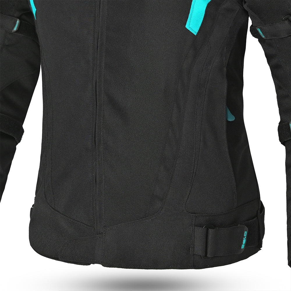 BELA HIGHLAND Senhora Moto Casaco Turquesa Preto