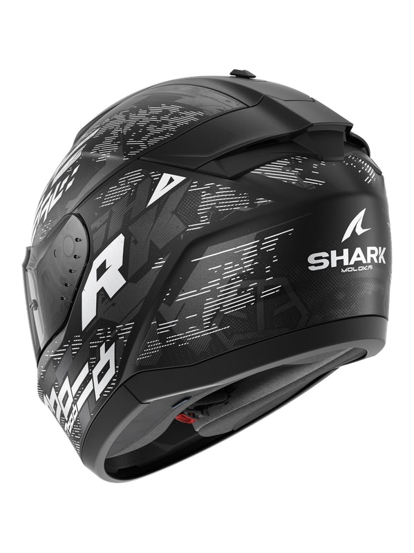 SHARK RIDILL 2 MOTO INTEGRAL CAPACETE PRETO BRANCO PRATA