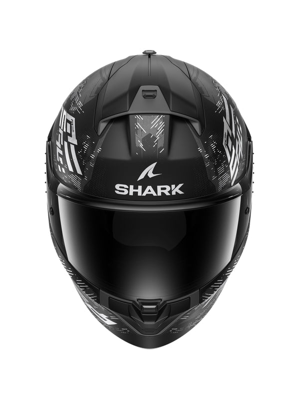 SHARK RIDILL 2 MOTO INTEGRAL CAPACETE PRETO BRANCO PRATA