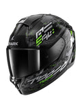 SHARK RIDILL 2 CAPACETE INTEGRAL MOTOPRETO PRATA VERDE