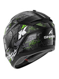 SHARK RIDILL 2 CAPACETE INTEGRAL MOTOPRETO PRATA VERDE