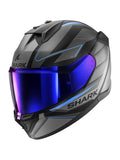 SHARK D-SKWAL 3 SIZLER CAPACETE INTEGRAL MOTO PRETO FOSCO AZUL ANTRACITE