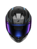 SHARK D-SKWAL 3 SIZLER CAPACETE INTEGRAL MOTO PRETO FOSCO AZUL ANTRACITE