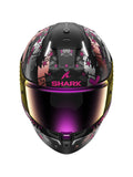 SHARK SKWAL I3 HELLCAT CAPACETE PRETO FOSCO CROMADO ROXO