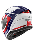 SHARK SKWAL I3 RHAD CAPACETE INTEGRAL MOTO BRANCO CROMADO VERMELHO