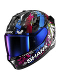 SHARK SKWAL i3 HELLCAT CAPACETE DE MOTOCICLETA INTEGRAL PRETO CROMADO AZUL