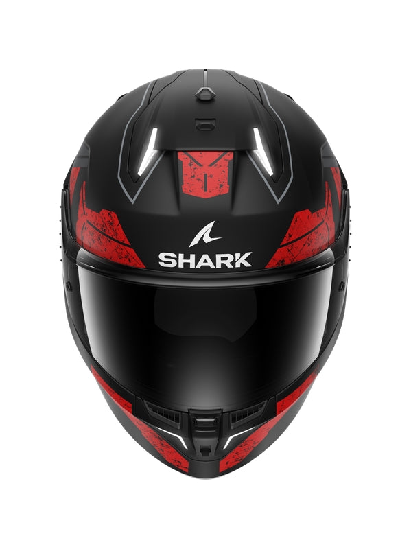 SHARK SKWAL i3 RHAD CAPACETE INTEGRAL MOTO PRETO FOSCO VERMELHO CROMADO