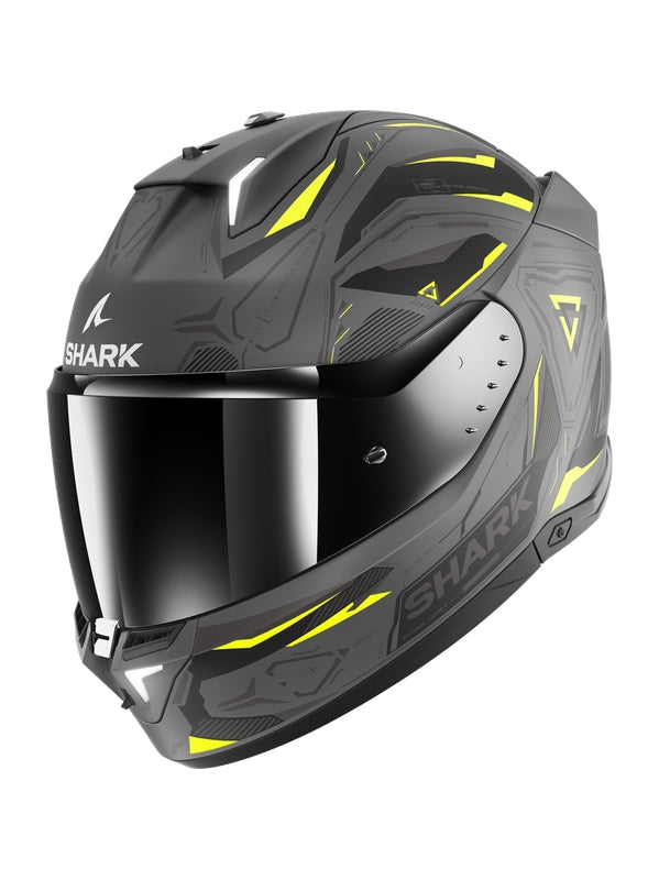 SHARK SKWAL I3 LINIK CAPACETE INTEGRAL MOTOCICLETA PRETO CINZA AMARELO