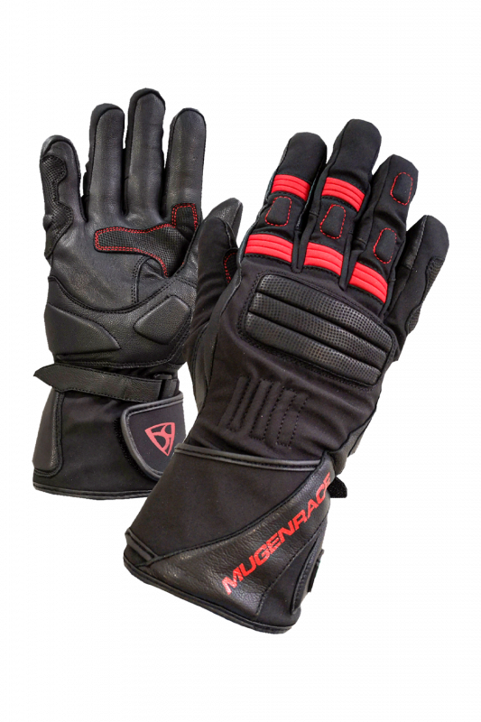 MUGENRACE PRIMO Motocicleta Longas Luvas Preto Vermelho