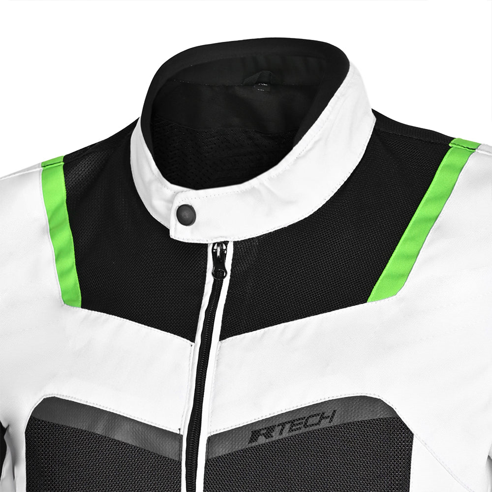 R-TECH SPIRAL MESH Casacos De Moto Textil Branco Preto Verde – 3 – Maximomoto PT