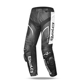 BELA X RACE Moto Couro Calcas Preto Antra Branco