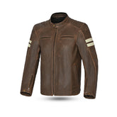 BELA STARK Moto Couro Casacos Bege Marrom