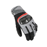 MACNA CHIZU MOTOCICLETA COURO LUVAS CINZA PRETO VERMELHO