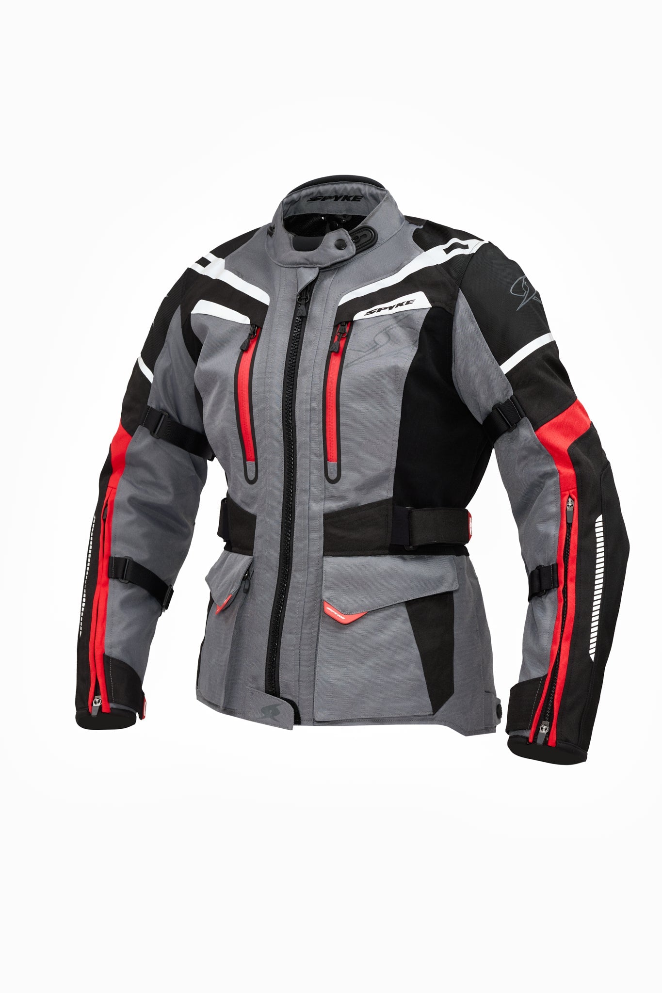 SPYKE - COMPASS DRY TECNO LADY JACKET GREY/BLACK/RED - SECURTEX MOTOR S.L (t/a MaximoMoto)
