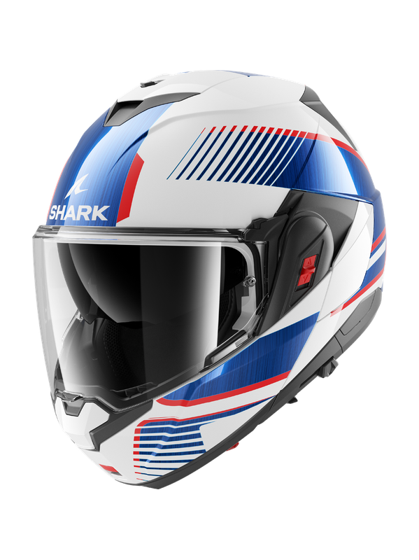 SHARK OXO SIEVE Branco cromado y azul motocicleta modular Casco – 1 – Maximomoto PT