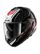 SHARK OXO RYDGER FOLDABLE MODULAR CASCO NEGRO PLATA ROJO – Maximomoto PT