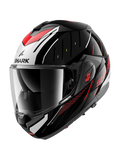 SHARK OXO RYDGER ABATIBLE MODULAR CASCO NEGRO PLATA ROJO