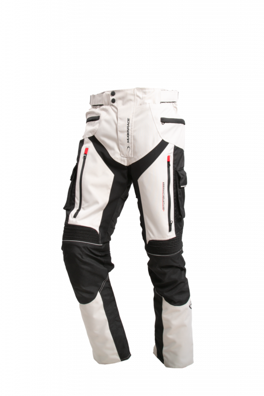 Calça MUGENRACE 1851 Linear Venture Têxtil Cinza Claro Pretomaximomoto.pt-front
