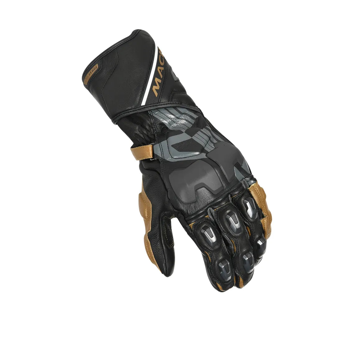 MACNA POWERTRACK MEN'S MOTORCYCLE GLOVES GOLD BLACK DARK GRAY – 1 – Maximomoto PT