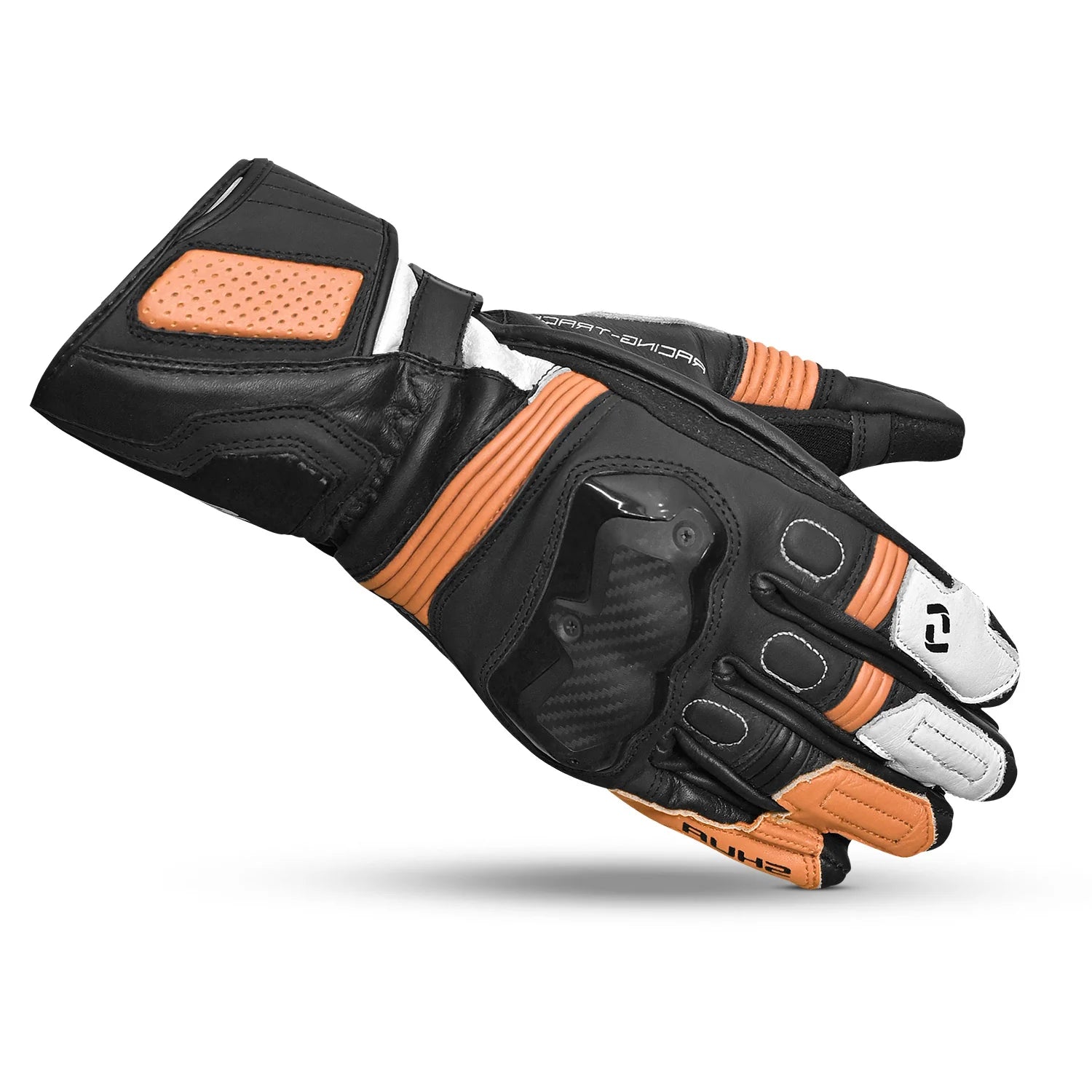 SHUA RANGER PRO Moto Homem Corrida Luvas Preto Branco Laranja – 2 – Maximomoto PT