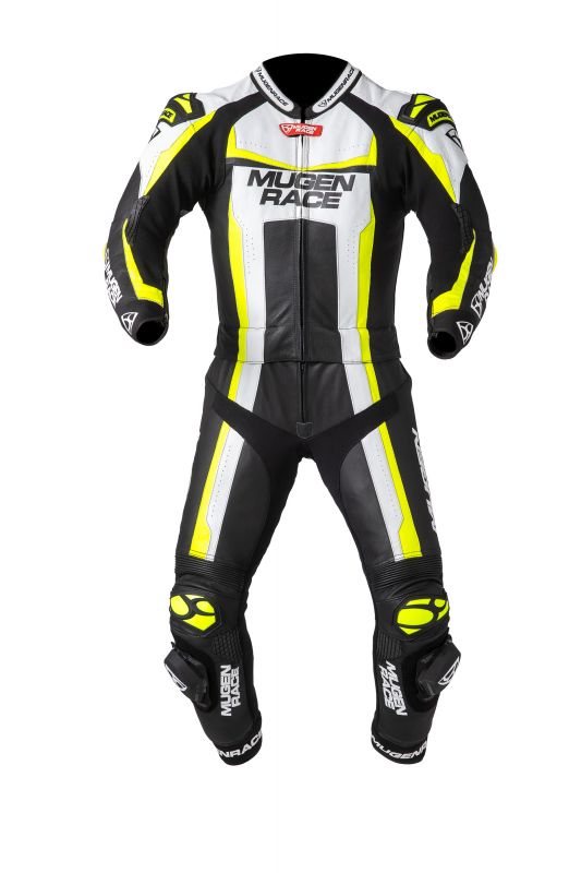 MUGENRACE MNR-1913 2 PC Moto Homem Couro Fatos Preto Branco Amarelo – 1 – Maximomoto PT