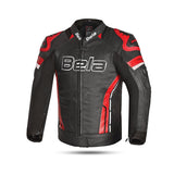 BELA Rocket Men's Motorcycle Leather Jackets Black Red