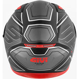 GIVI 50.6 SPORT. LED DEEP Moto Integral Capacete Preto Vermelho