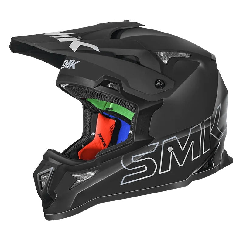 SMK ALLTERRA MOTO MOTOCROSS CAPACETE PRETO MATE (MA260)