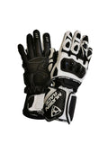 MUGENRACE CHILI Motocicleta Couro Luvas Brancas Pretas