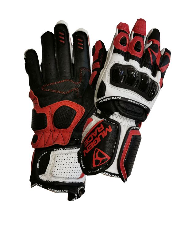 MUGENRACE CHILI Motocicleta Luvas Preto Branco Vermelho
