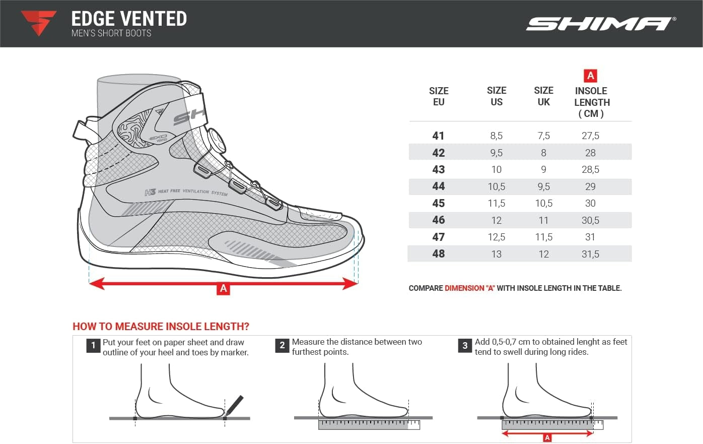 SHIMA EDGE WP Moto Urban Botas Preto