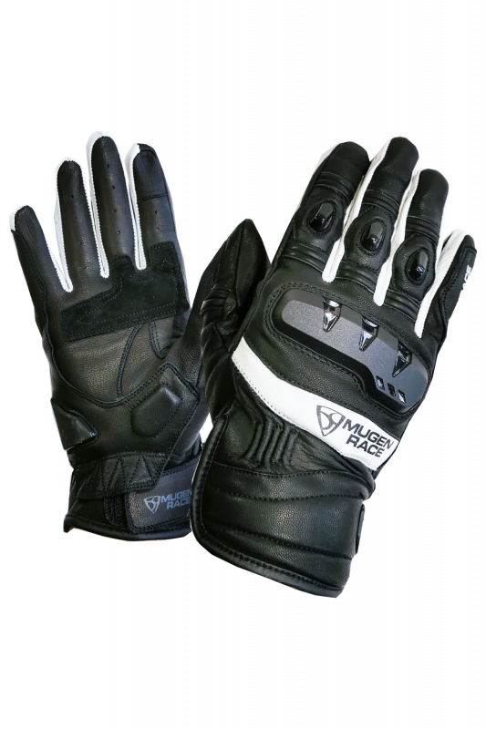 MUGENRACE G-MNR-2170 MULTI Motocicleta Curtas Luvas Pretas Brancas