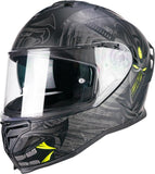 CGM 363S SHOT NIPPO Integral Moto Casco Negro Amarillo Fluor Opaco