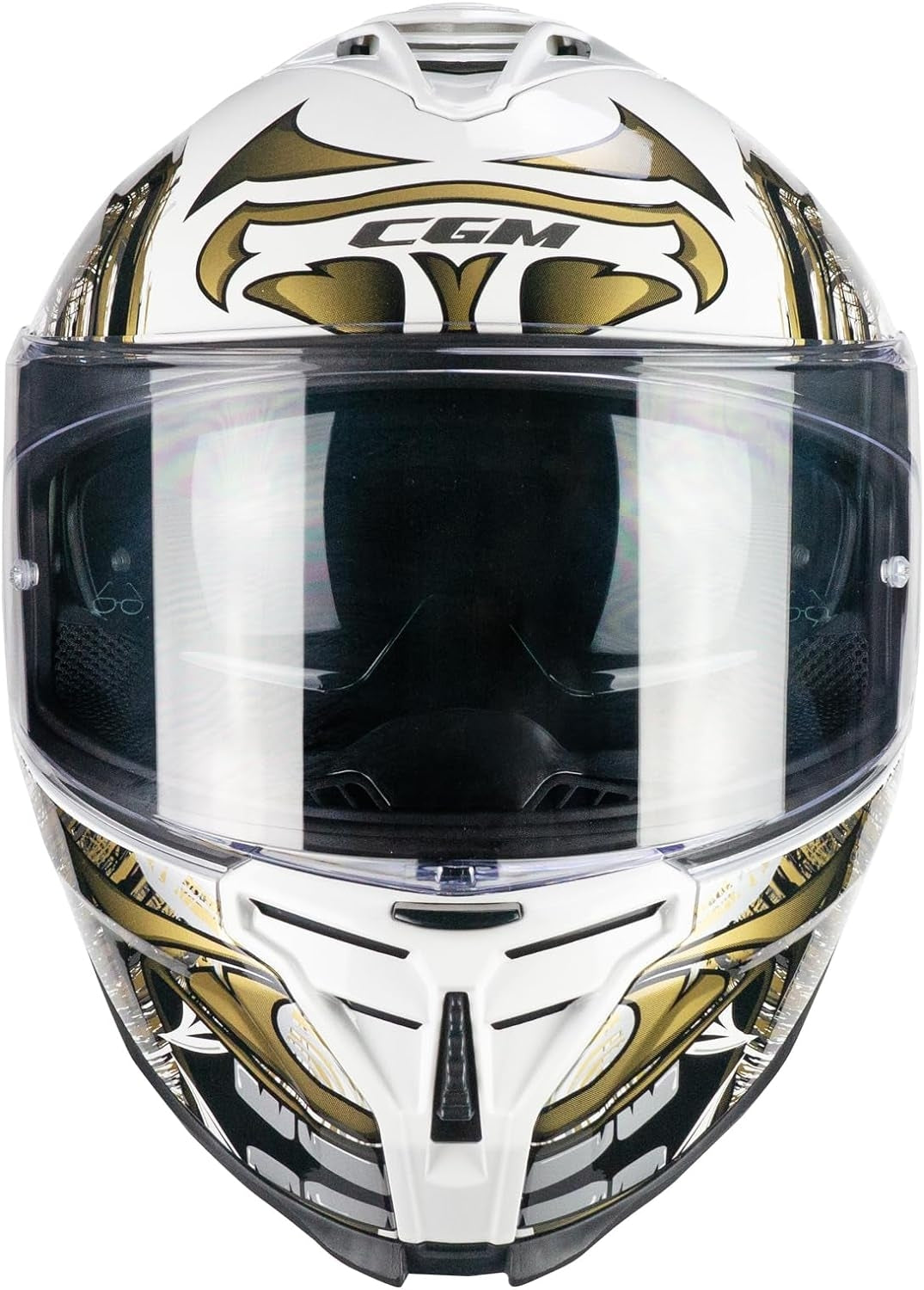 CGM 363S SHOT NIPPO Integral Moto Casco Blanco Dorado