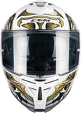 CGM 363S SHOT NIPPO Integral Moto Casco Blanco Dorado