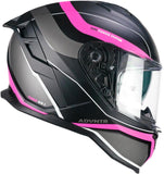 CGM 363 SHOT Integral Moto Casco Negro Fucsia Fluo Mate